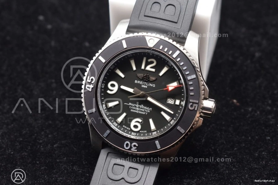 Automatic 467 Versatile Rubber Superocean TF A Edition Black Bezel On Black Best 44 1:1 Dial Strap Black 0829